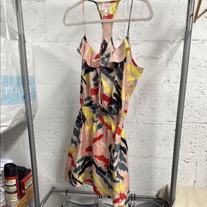PARKER Colorful Dress Size XS Yellow Pink Sundress Like New
